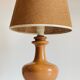 Ceramic lamp wood and vintage jute
