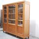 Vintage wooden glass bookcase cabinet