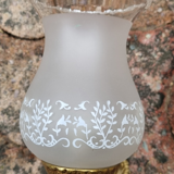 Pair of bronze wall lamps and frosted glass globe, early twentieth century.
