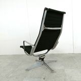 Fauteuil lounge Charles & Ray Eames EA124 en tissu noir, années 1970