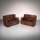 Patinated leather sofa by Gerard van den Berg for Montis, Netherlands, 1970s
