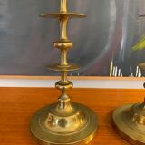 Pair vintage candlesticks solid brass