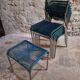Ensemble de 6 chaises spaghetti françaises avec tabouret assorti – chaises bistrot à cadre chromé – sièges de café vintage empilables – milieu à fin du 20e siècle