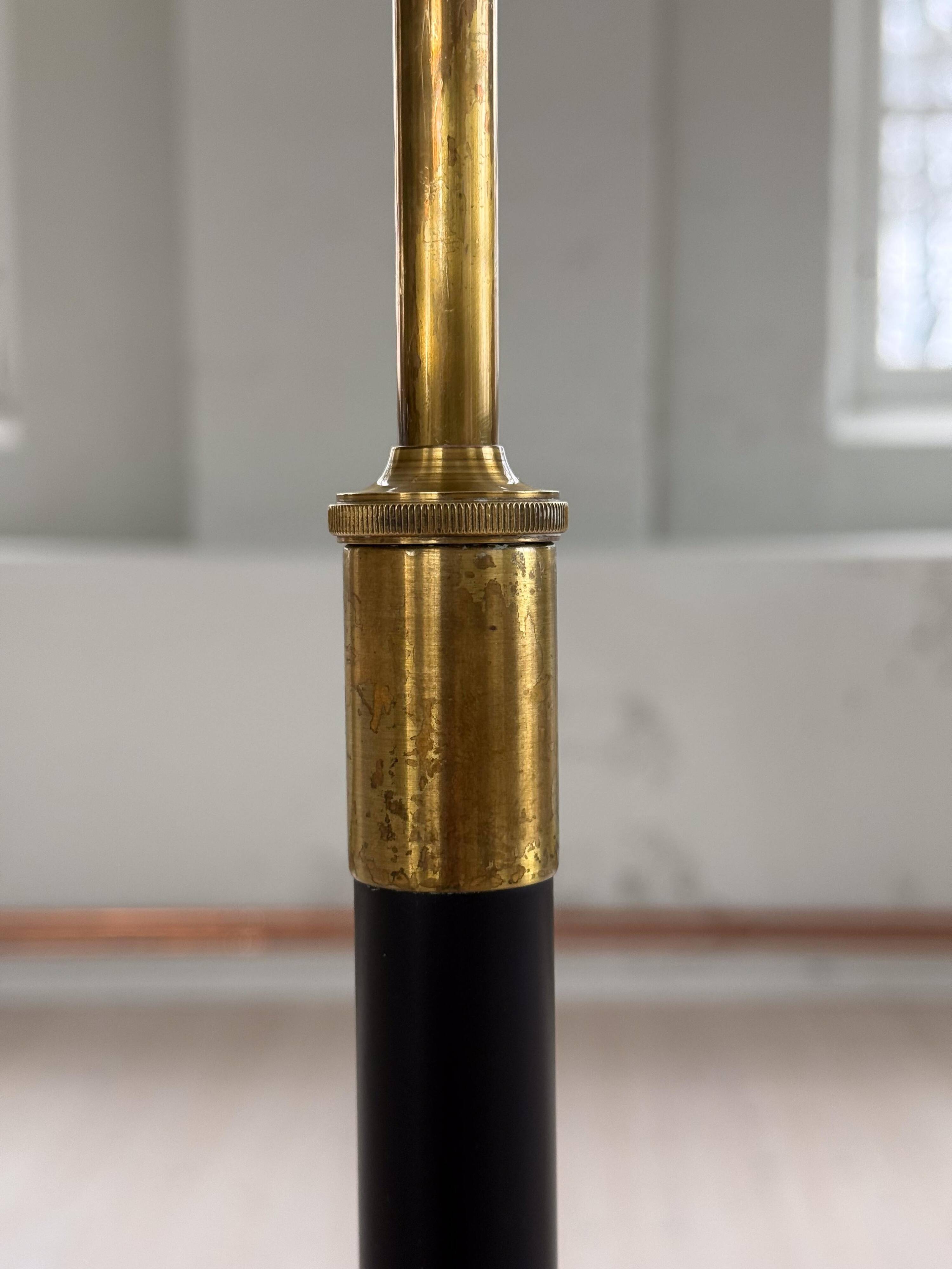 Modern mid-century floor lamp by Aage Petersen, for Le Klint, Denmark, 1970s.