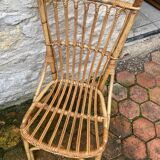 Lot de 10 chaises en rotin vintage