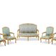 Salon de style Louis XV à chassis en bois doré. Circa 1880.