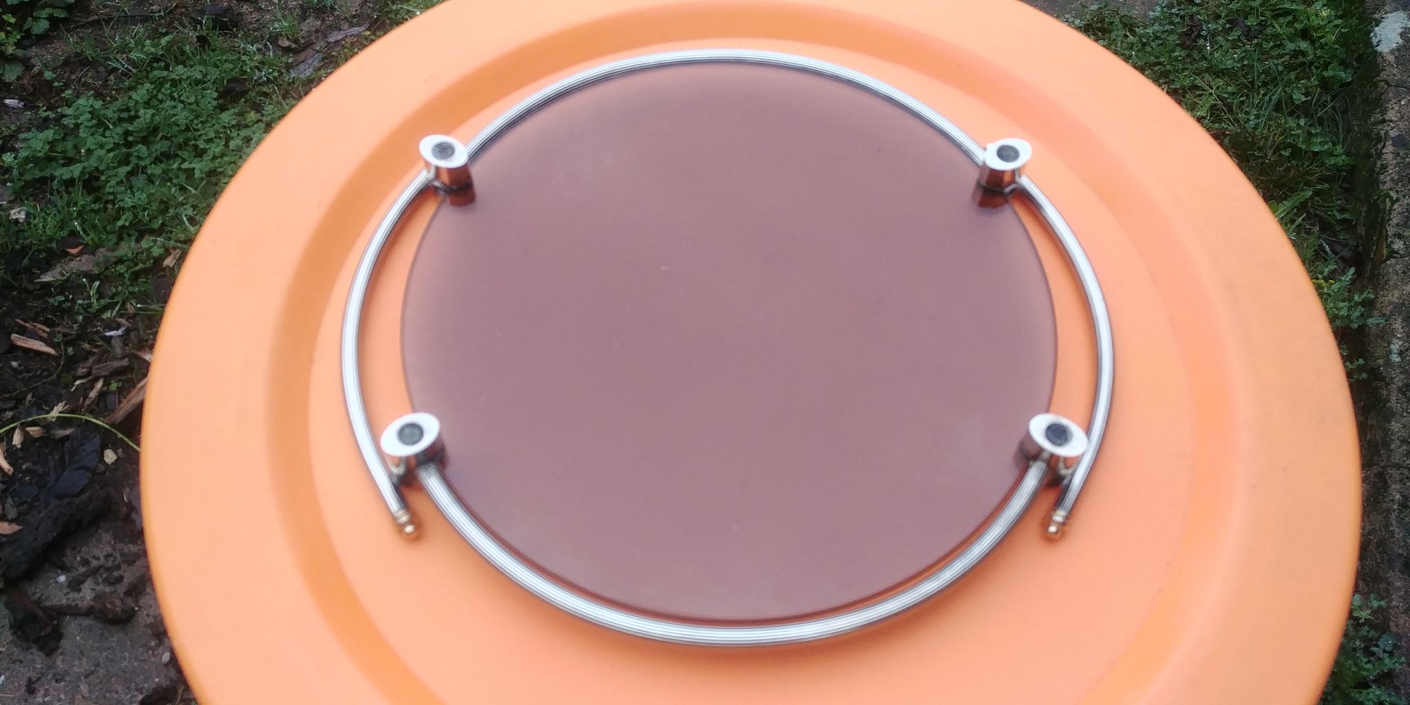 Vintage top of the 70s / 80s in glass and brass support neo classic style