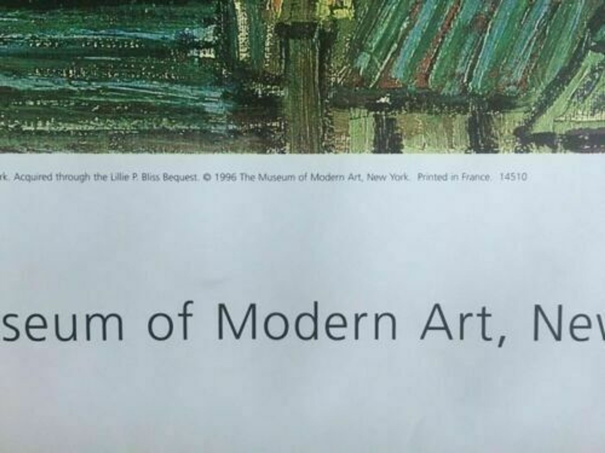 Original poster "Vincent Van Gogh" Museum of Modern Art New York 122x134cm 1996