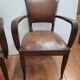 Paire de fauteuils bridge ancien en cuir