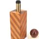 Imposant pied de lampe en marqueterie de bois, années 70