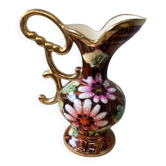 Vase Flower Motif Hubert Bequet Art Ceramics Belgian Faience