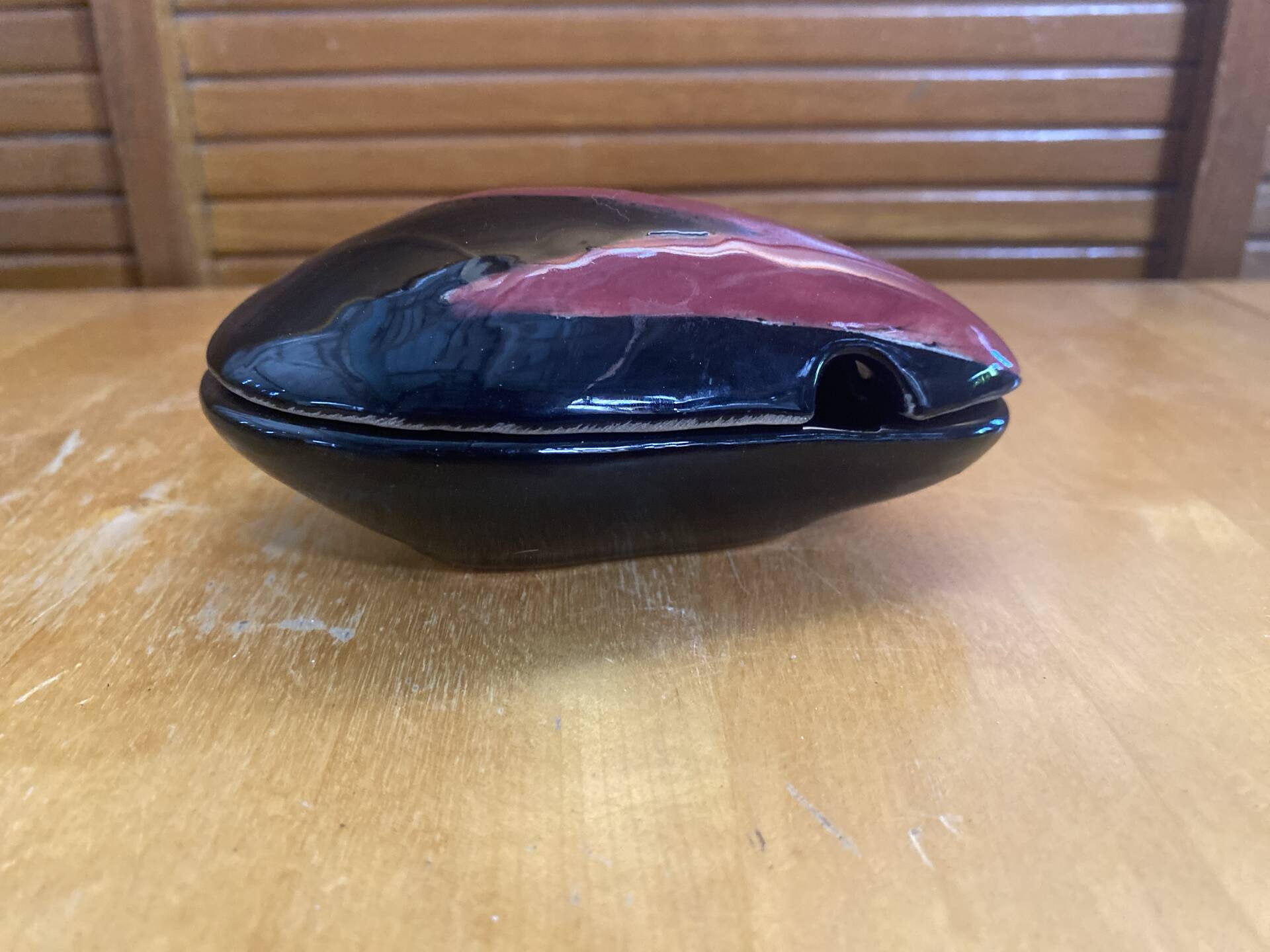 Vallauris ashtray polychrome ceramic shell shape vintage