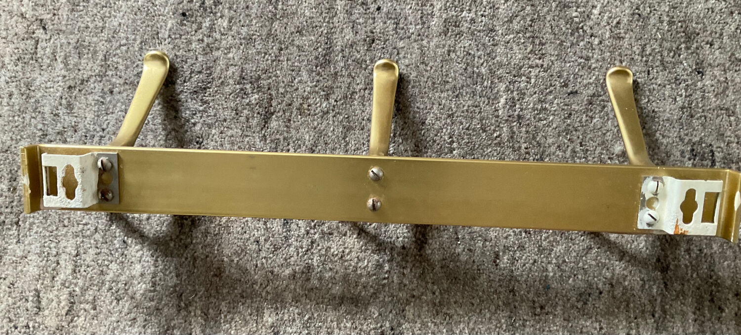 Vintage coat rack in gilded aluminum