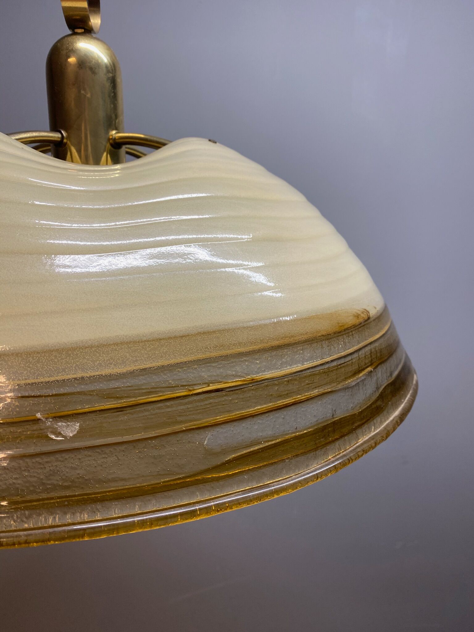 Duża okrągła lampa wisząca regulowana vintage italy 60'