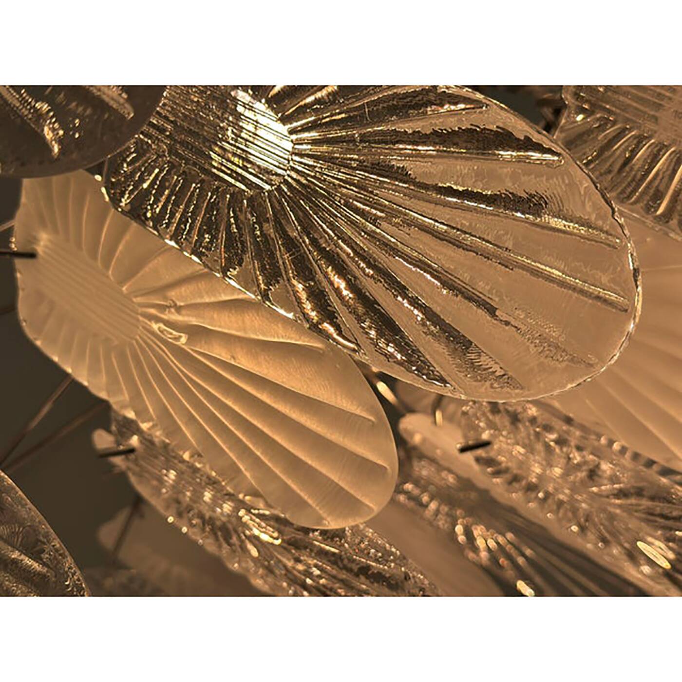 Art Deco Chandelier Clear and Frosted Italian Sputnik Art