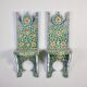 Pair of hand-painted Tunisian bedside tables or shelves