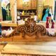 Antique buffet, 2 bodies in solid oak in the Henri II style, with bevelled glass display.