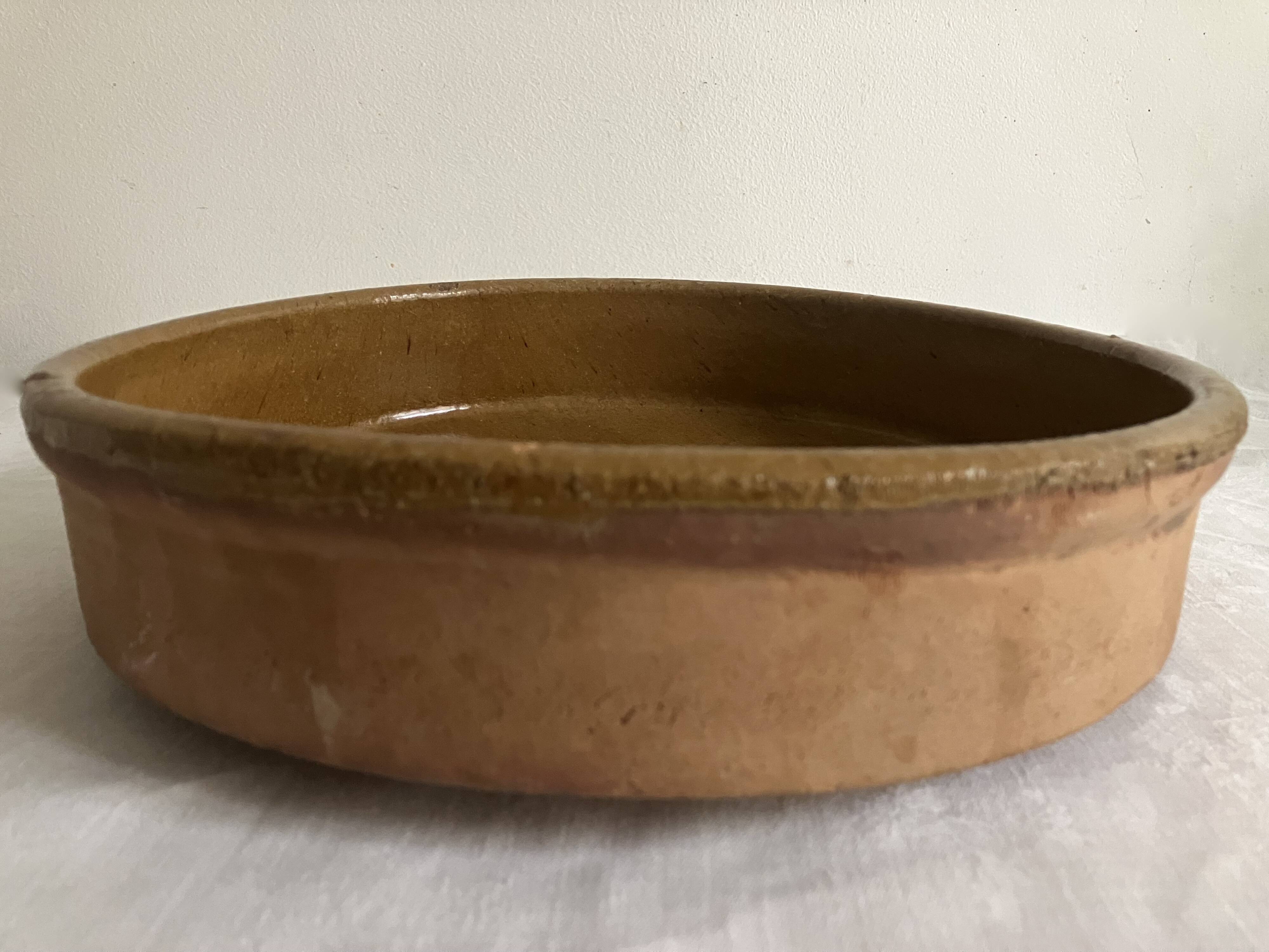 Deep dish, ceramic, glazed terracotta