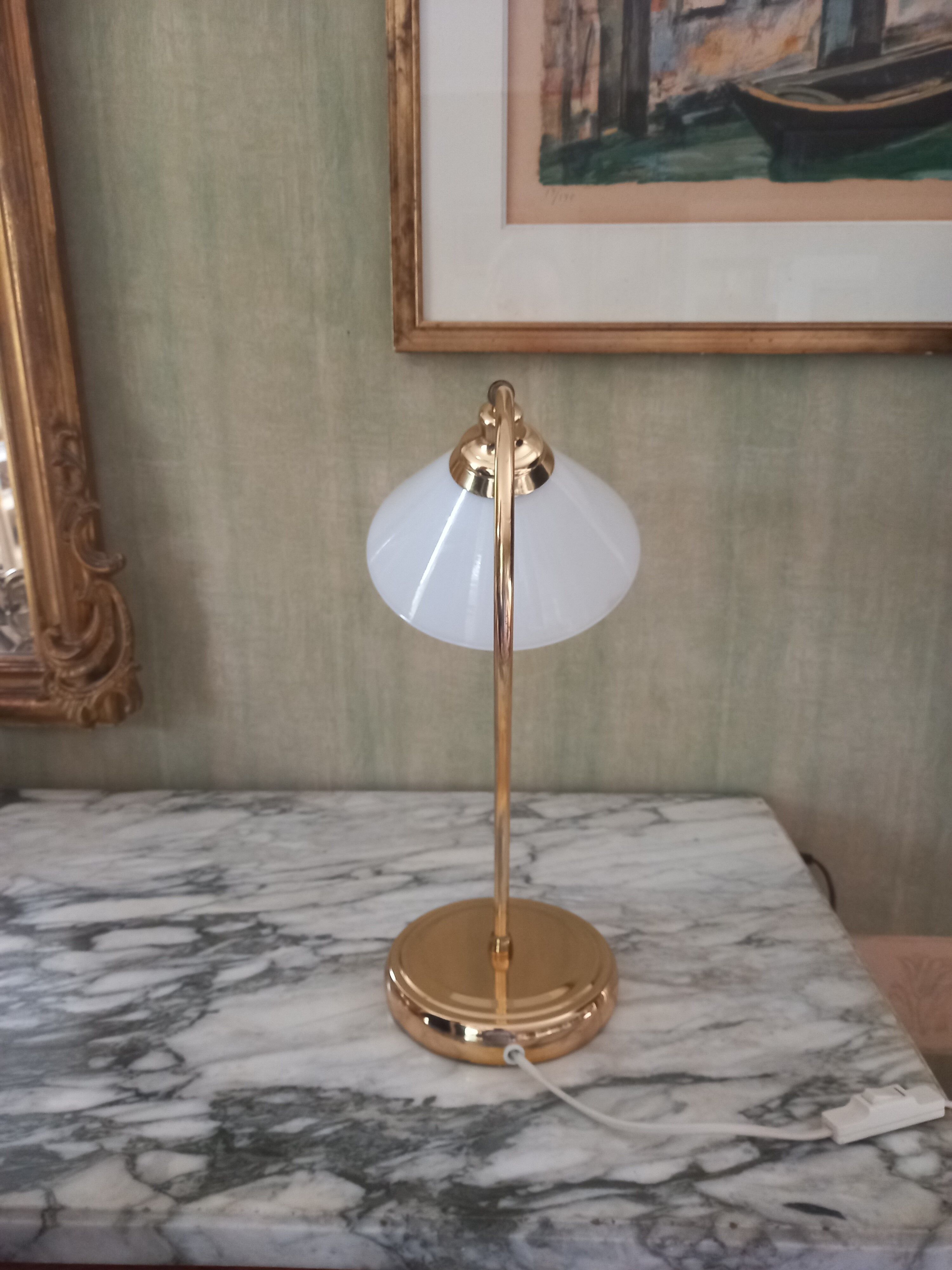 Lampe vintage opaline
