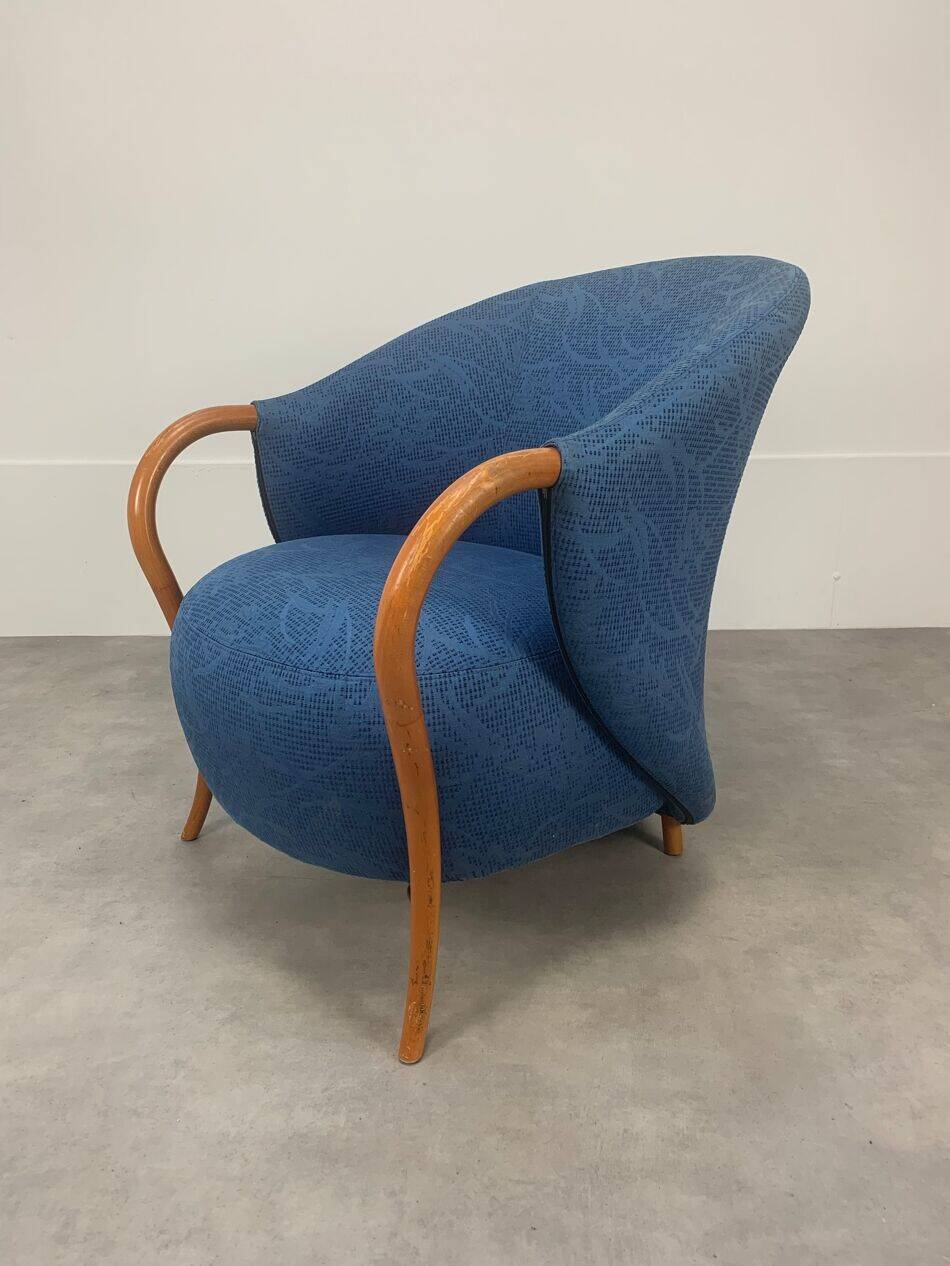Cinna armchair, 1980 design, pop blue.