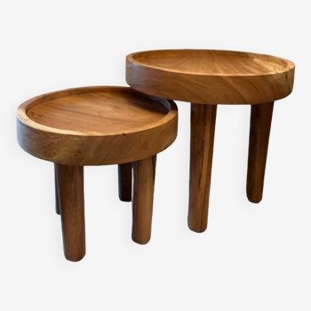 SET OF 2 WABISABI STYLE SIDE TABLES