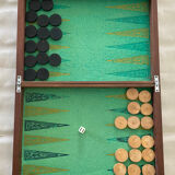 Large case of board games nineteenth era Backgammon + Checkers
