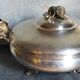 Alpaca silver metal serving dish with flowers