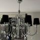 Murano crystal chandelier black lampshade