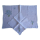 Hand-embroidered table duo in linen voile – Azure Bouquet & Butterfly
