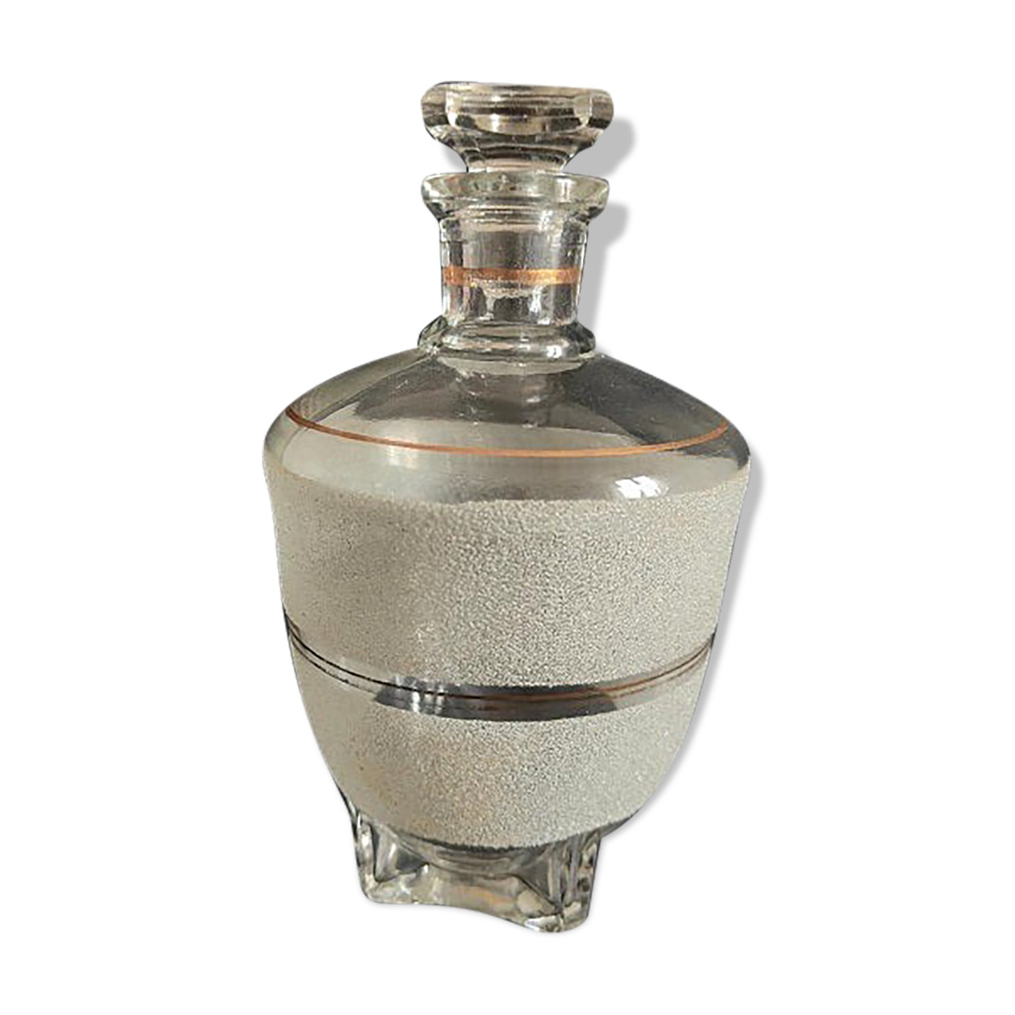 Sandblasted glass bottle