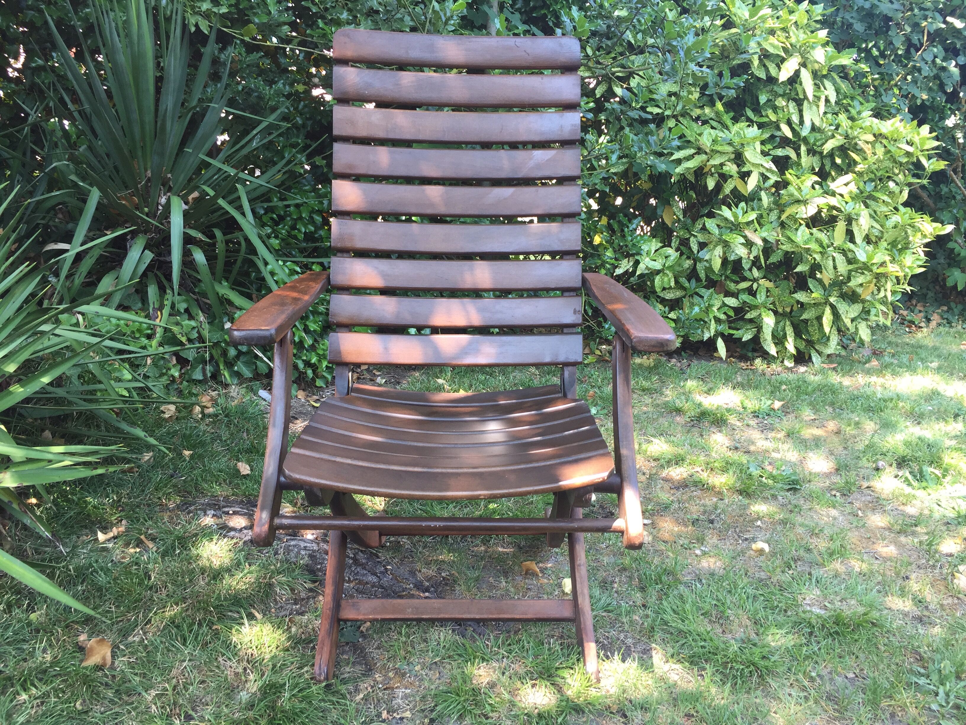 Vintage wooden herlag folding armchair