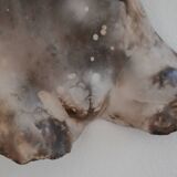 Male torso sculpture by patinated casting, signed to be identified.