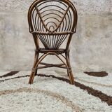 Vintage bamboo rattan armchair