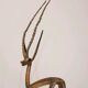Trio antelope, gazelle and giraffe bronze and brass