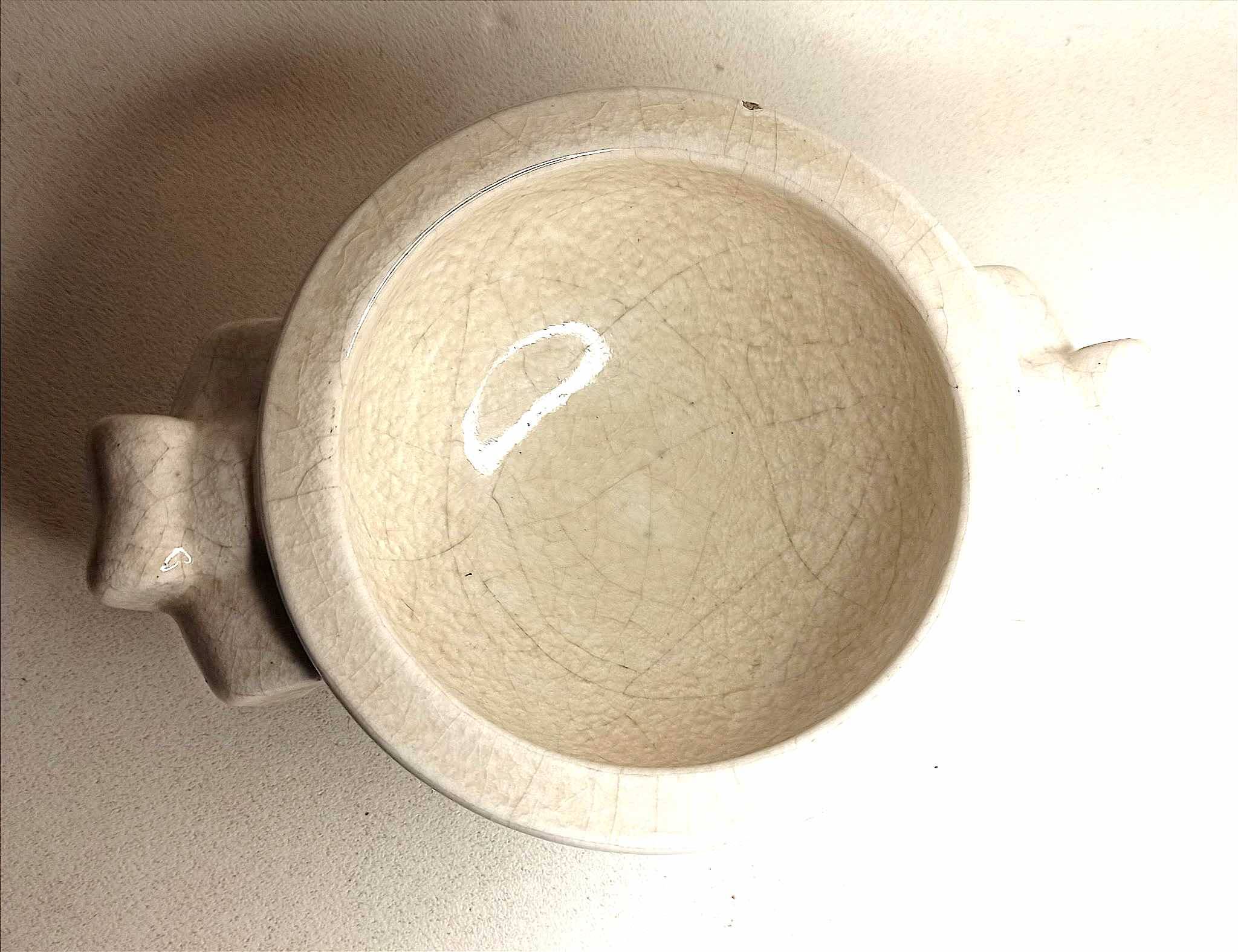 Art Deco bowl signed and numbered by Paul Bonifas, width 24 cm.
