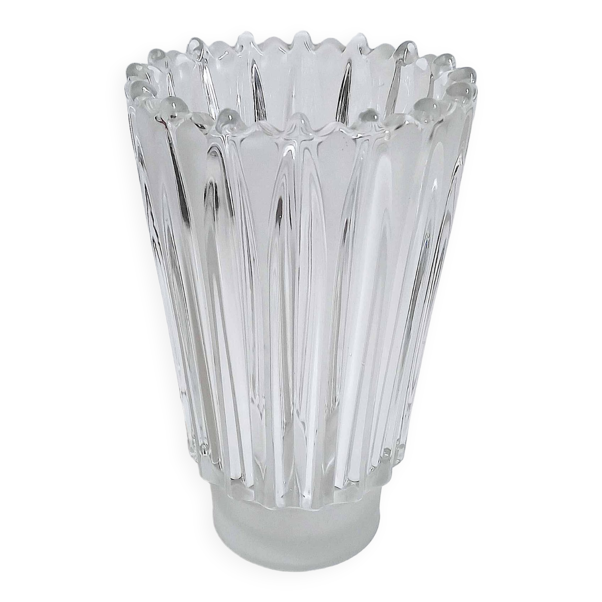 Molded pressed glass vase 1960s Height 22 cm