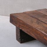 Brutalist Wooden 'Sleeper' Mid-Century Dutch Coffee Table