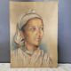 Painting on pencil paper signed Madeleine Chalureau Perrin 1951