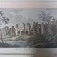 Old Color Lithograph “Roman Aqueduct Fréjus” + Black Wood Frame #A686