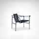 LC1 blue and black ponyskin armchair by Le Corbusier et al for Cassina 1990