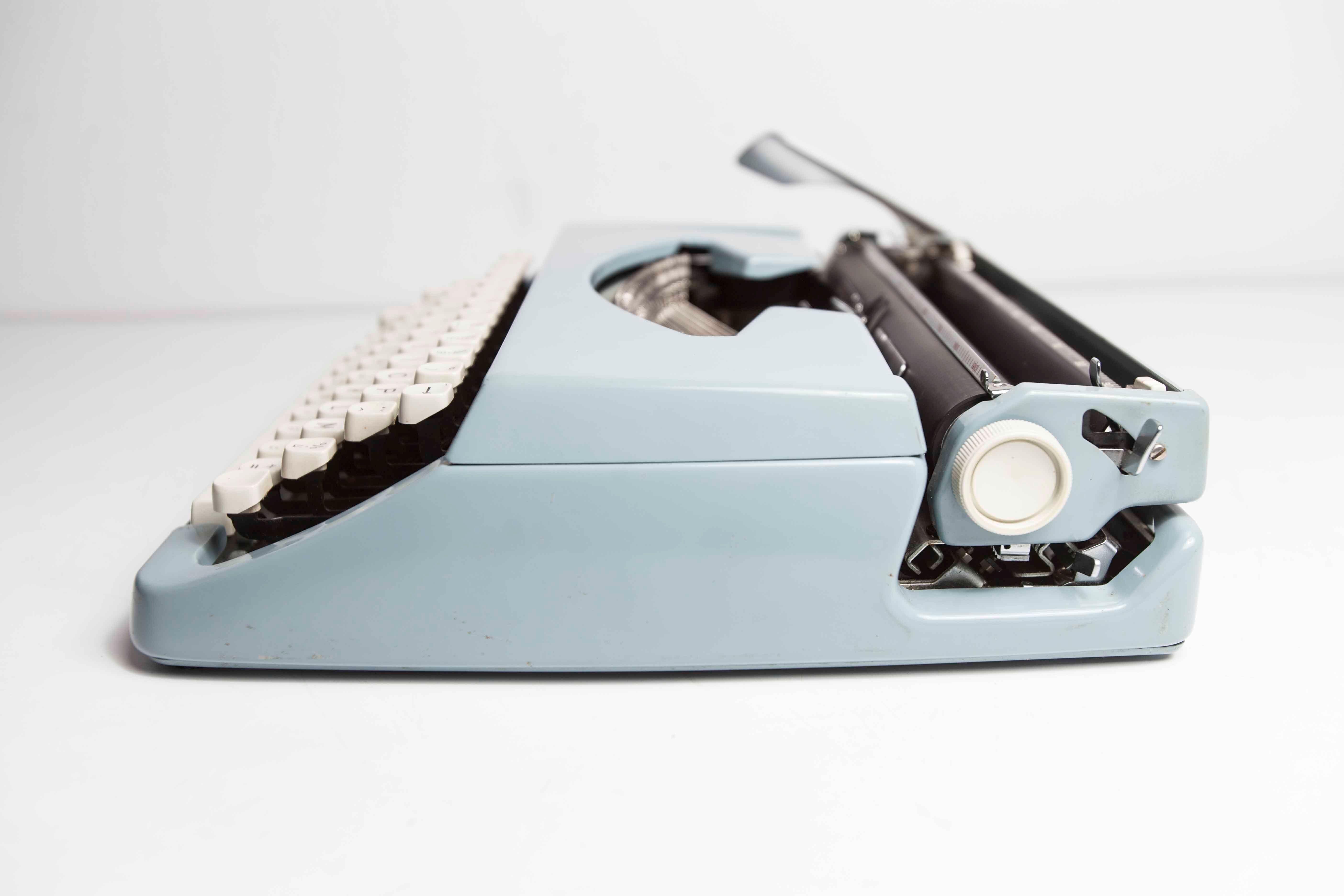 Sky Blue Brother Typewriter from 1980