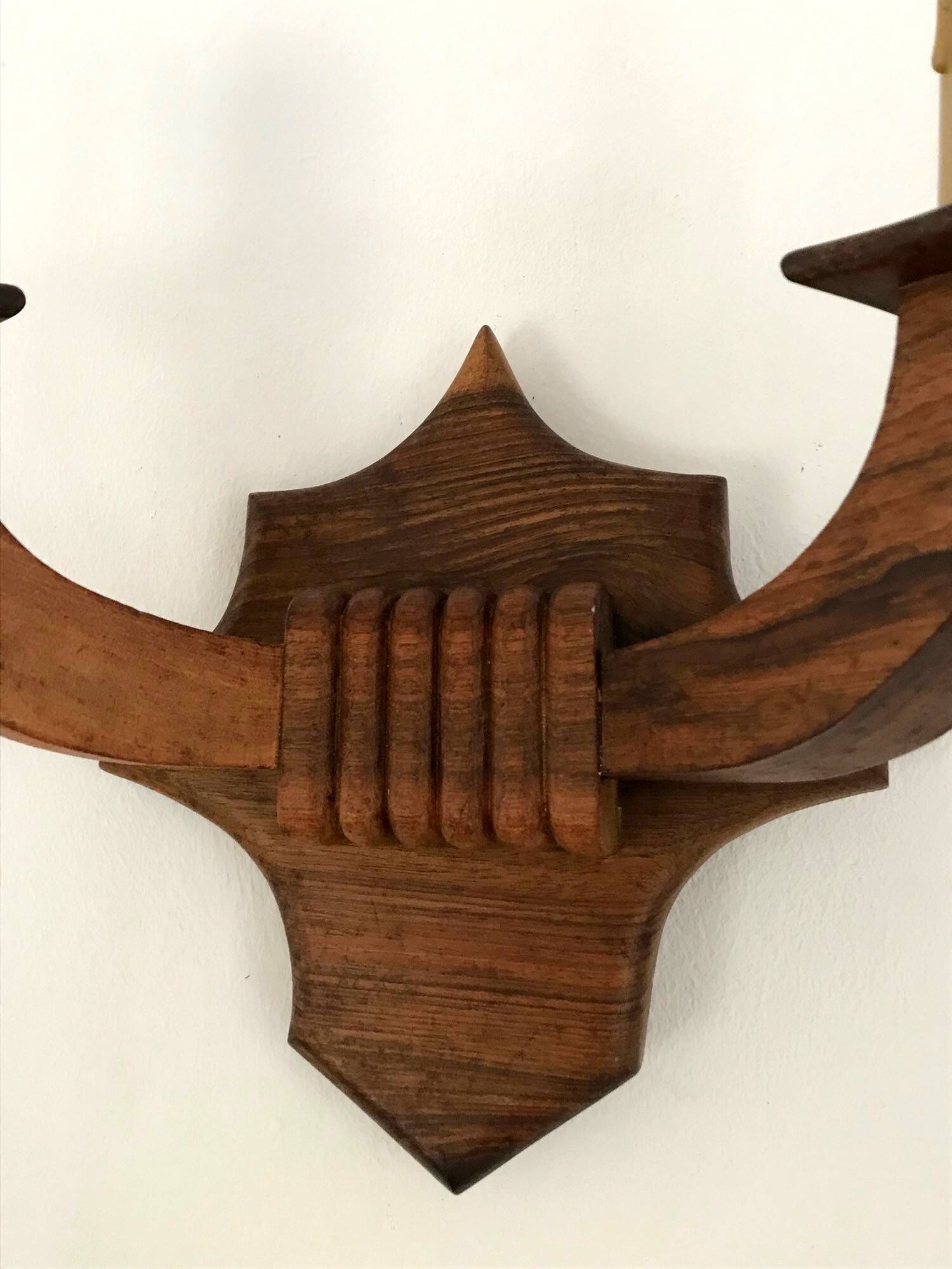 Applique vintage en bois années 50