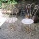 Paire de chaises de jardin Années 40-50 en métal blanc