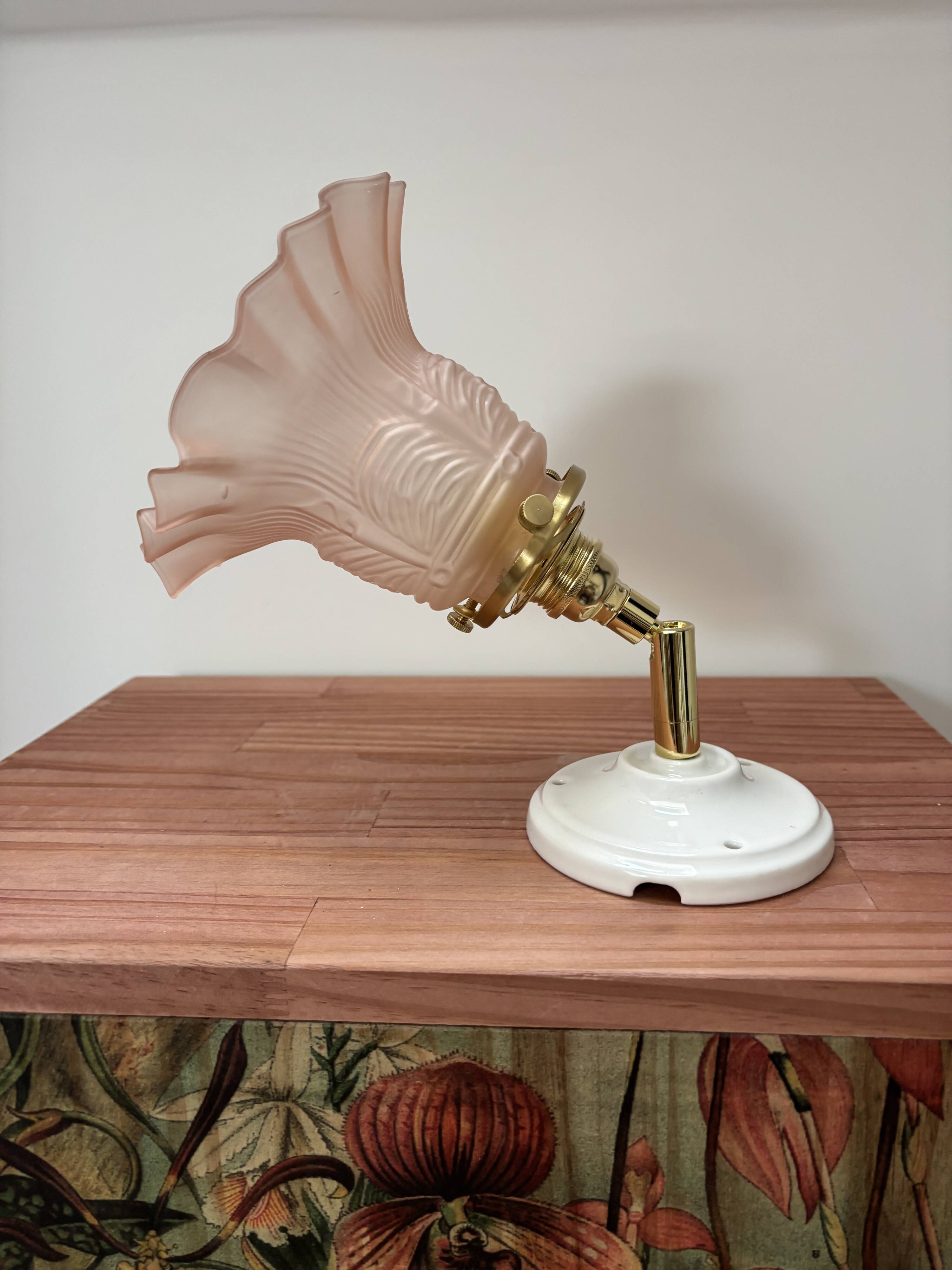 Gold and pink wall light