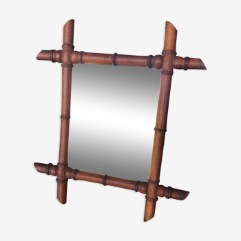 Miroir bambou 1950 - 37x33cm