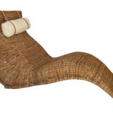 Karlskrona Rattan Wicker Chaise Lounge by Karl Malmvall for Ikea