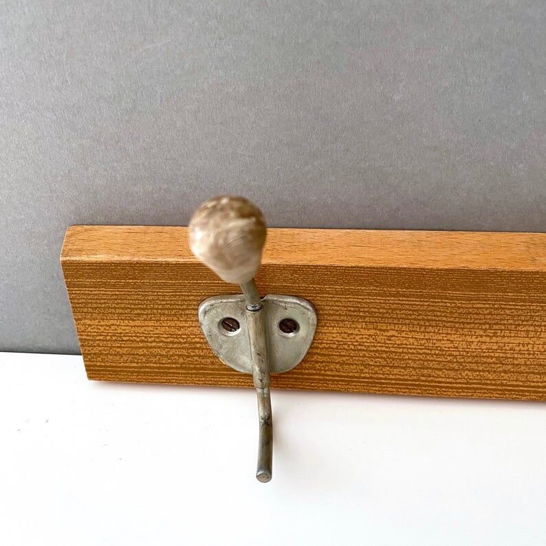Wooden wall coat holder from the 1950s