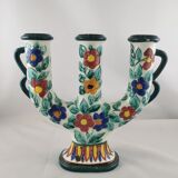 Floral ceramic candlestick, Cerart Monaco, Vintage