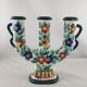 Floral ceramic candlestick, Cerart Monaco, Vintage