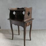 wooden bedside table with 1 drawer, 19th century